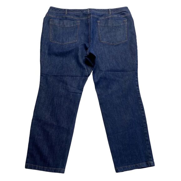 Lands End Stretch Denim Blue Jeans Plus Fit 2 Sz 22W Near New - Picture 1 of 13
